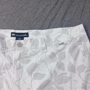 Travis Mathew‎ Light Gray 9" Patterned Golf Shorts